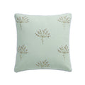 Meadow Seafoam Green Sprig Embroidered Linen Blend Cushion