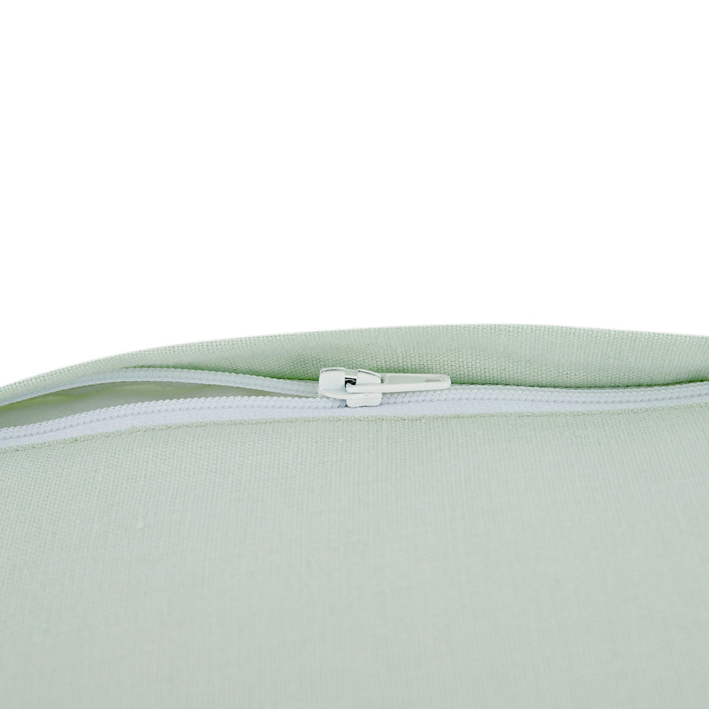 Meadow Seafoam Green Sprig Embroidered Linen Blend Cushion