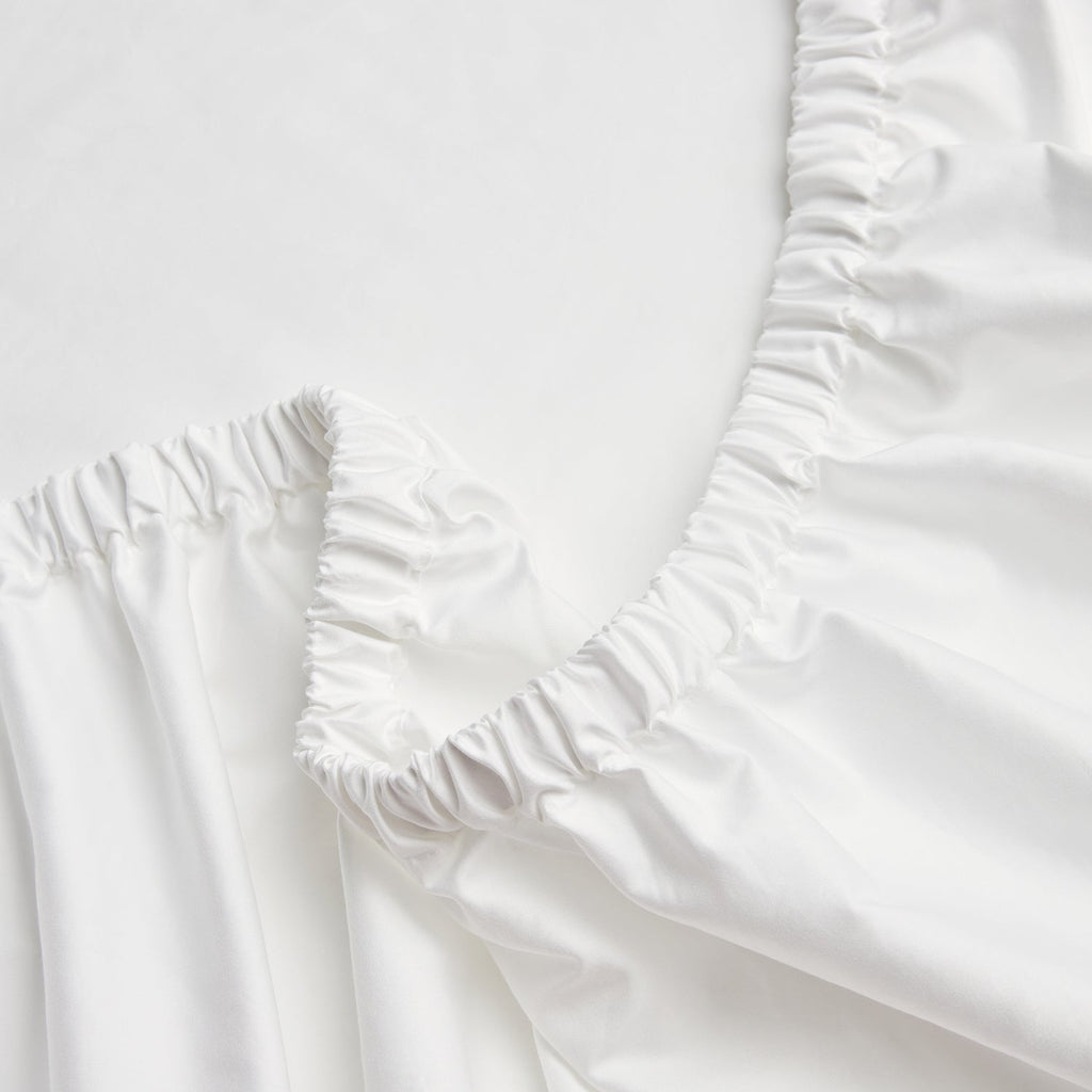 Hotel Collection 600 Thread Count Cotton Sateen Deep Fitted Sheet - White