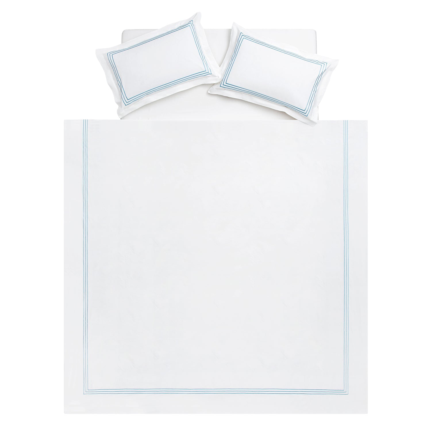 Belvedere Royal Blue Cord Embroidered 300 Thread Count Cotton Percale Duvet Set