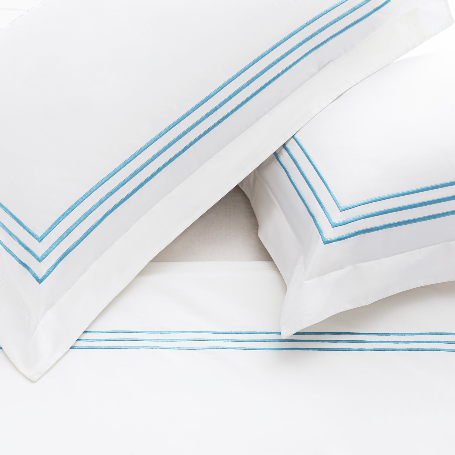 Belvedere Royal Blue Cord Embroidered 300 Thread Count Cotton Percale Duvet Set