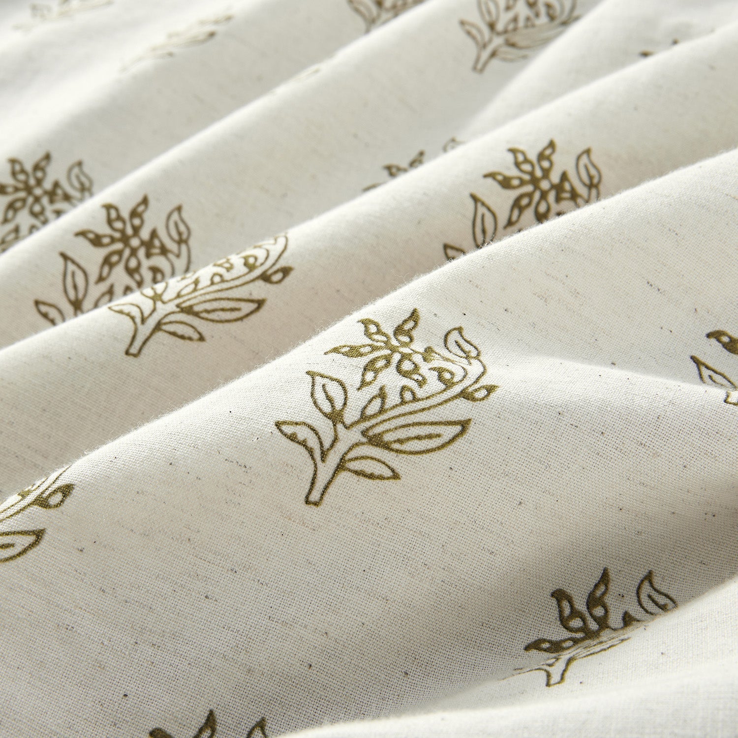 Darcy Floral Olive Green Ruffle Linen Blend Duvet Set