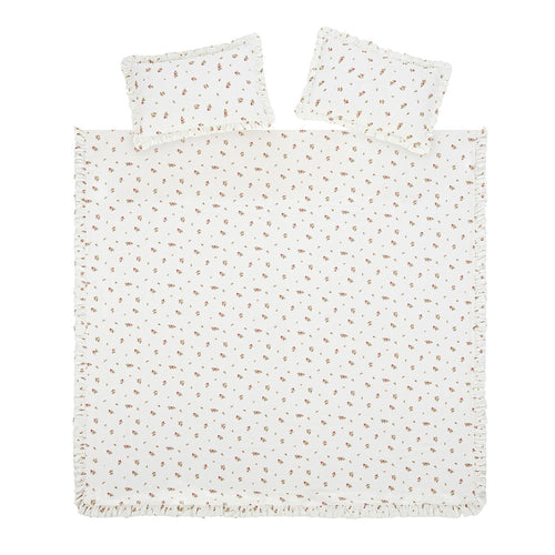 Darcy Rose Ivory White Ruffle Linen Blend Duvet Set