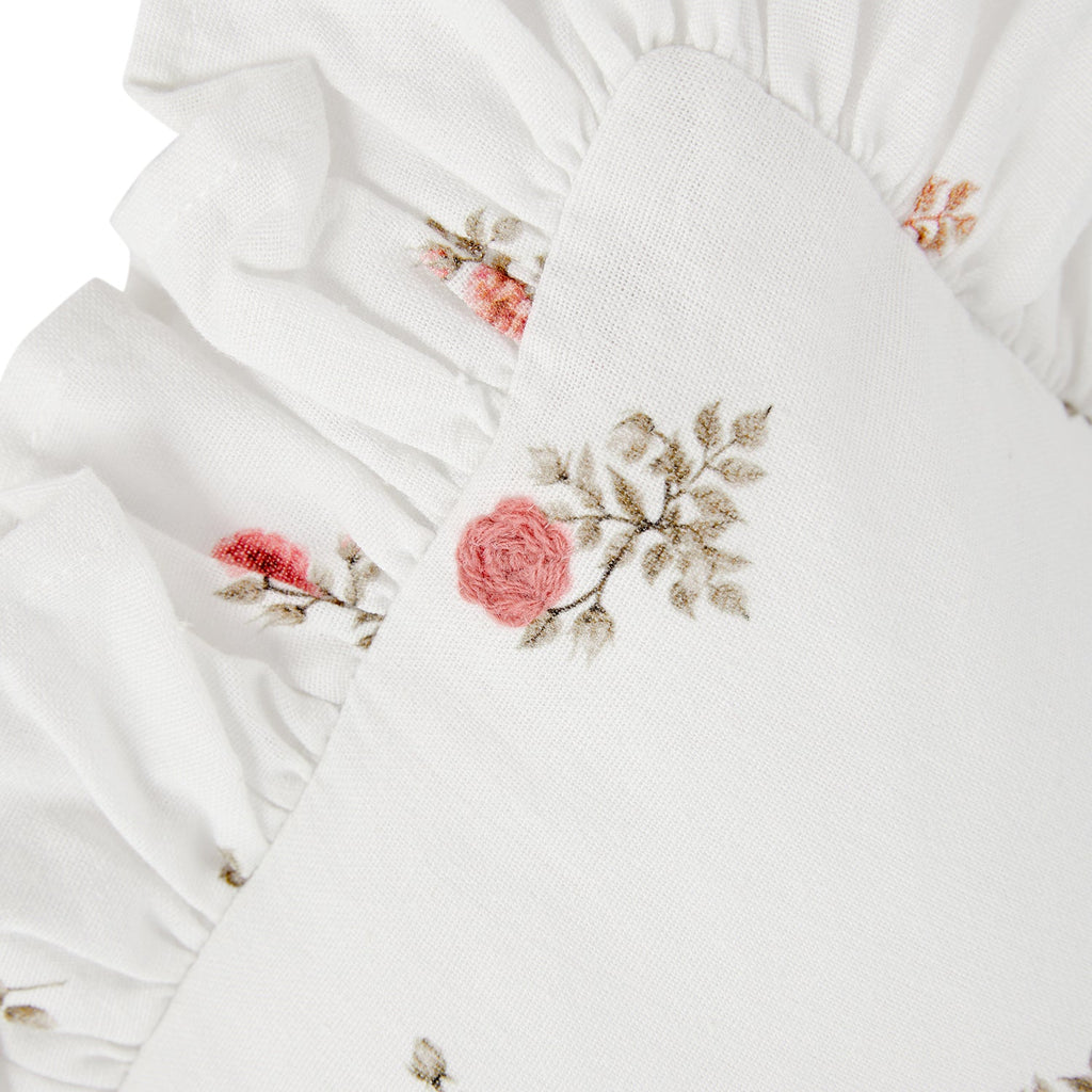 Darcy Rose Ivory White Ruffle Linen Blend Duvet Set