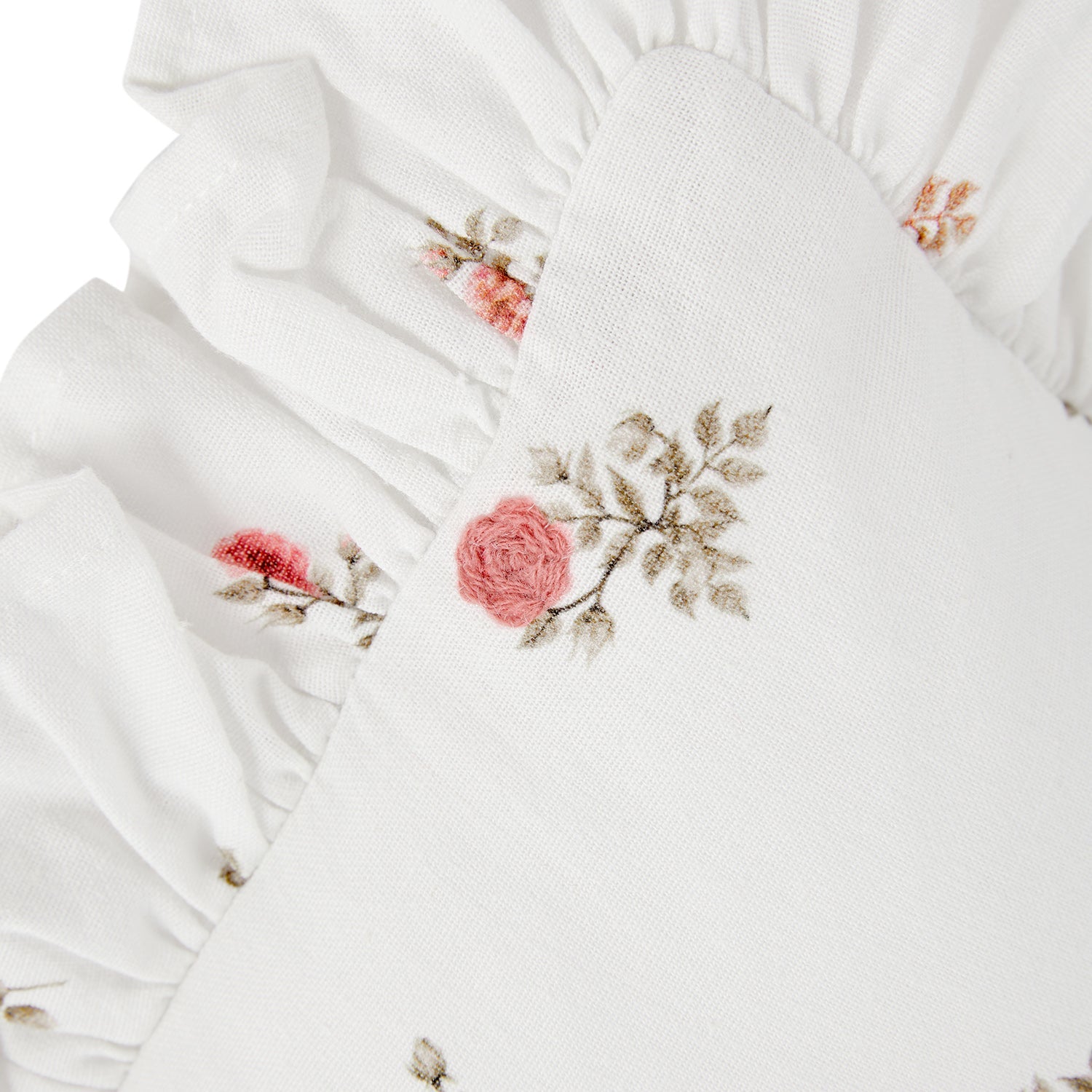 Darcy Rose Ivory White Ruffle Linen Blend Duvet Set