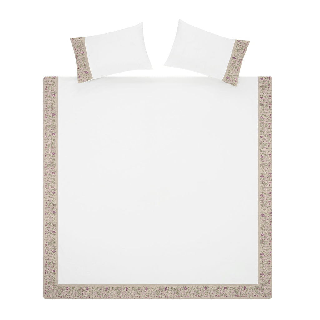 Evelyn Wildflower Embroidered 300 Thread Count Cotton Percale Duvet Set