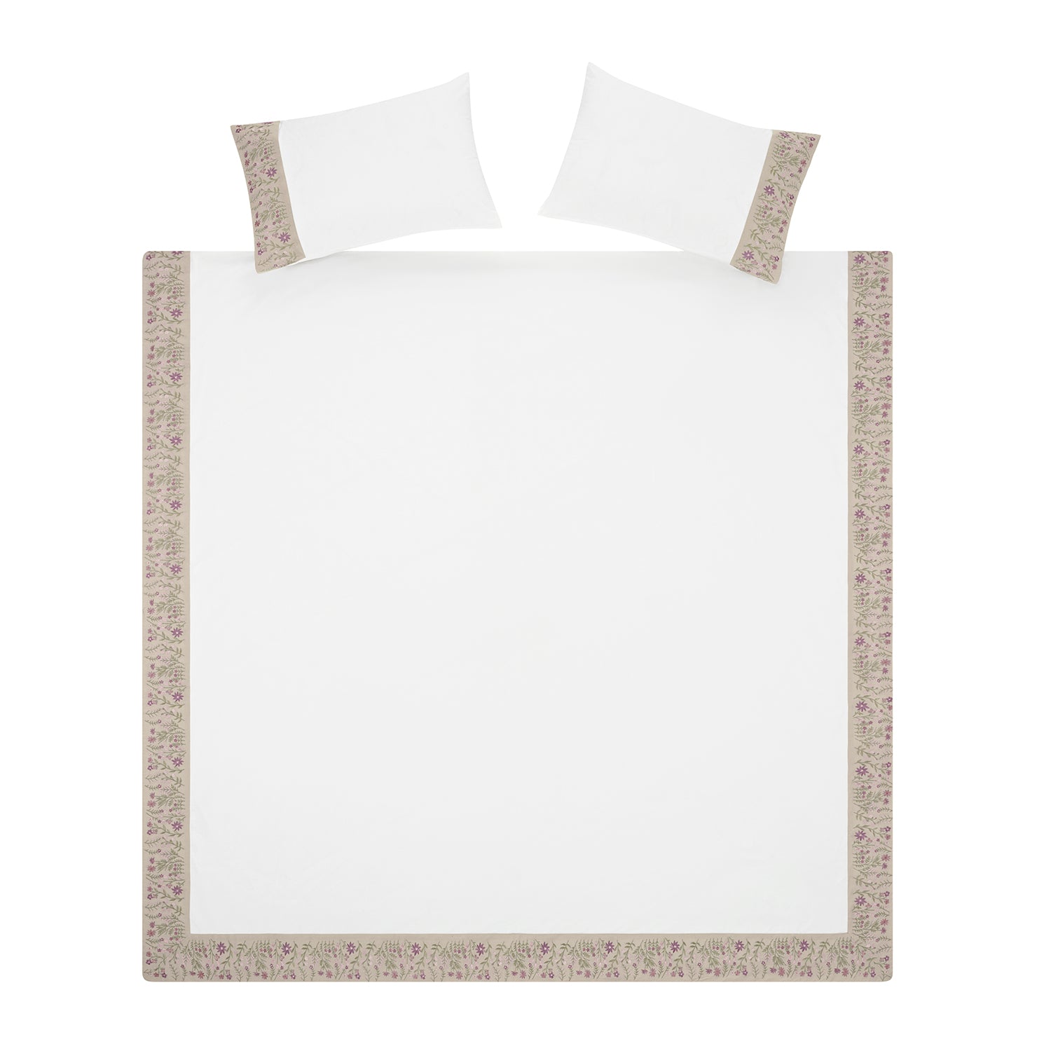 Evelyn Wildflower Embroidered 300 Thread Count Cotton Percale Duvet Set