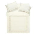 Gabrielle Ivory Leaf Embroidered 600 Thread Count Cotton Sateen Duvet Set