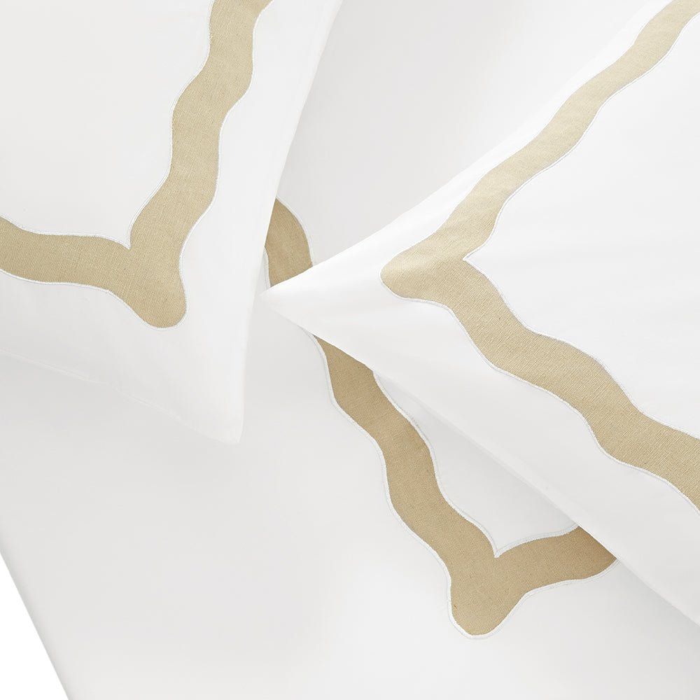 Lucinda Natural Wave 300 Thread Count Cotton Percale Duvet Set