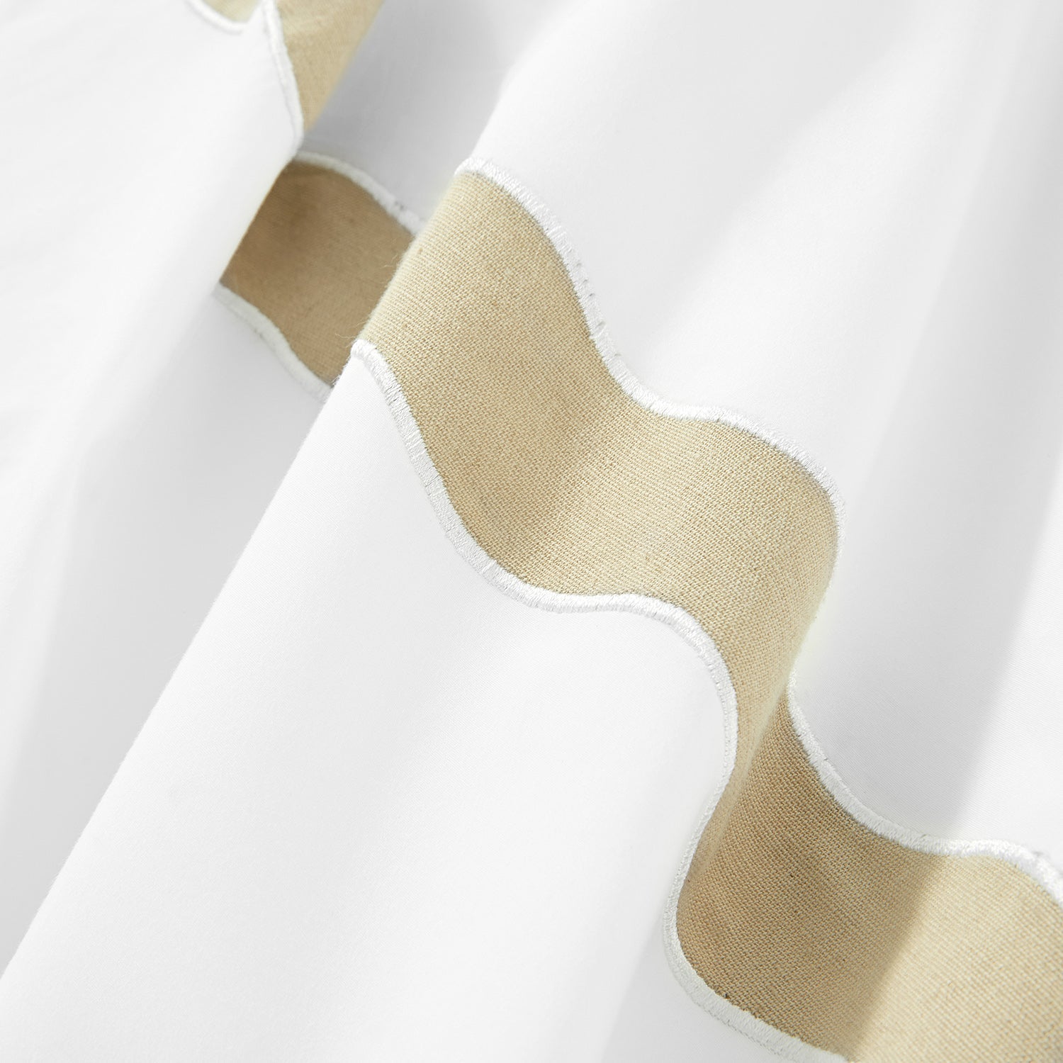 Lucinda Natural Wave 300 Thread Count Cotton Percale Duvet Set