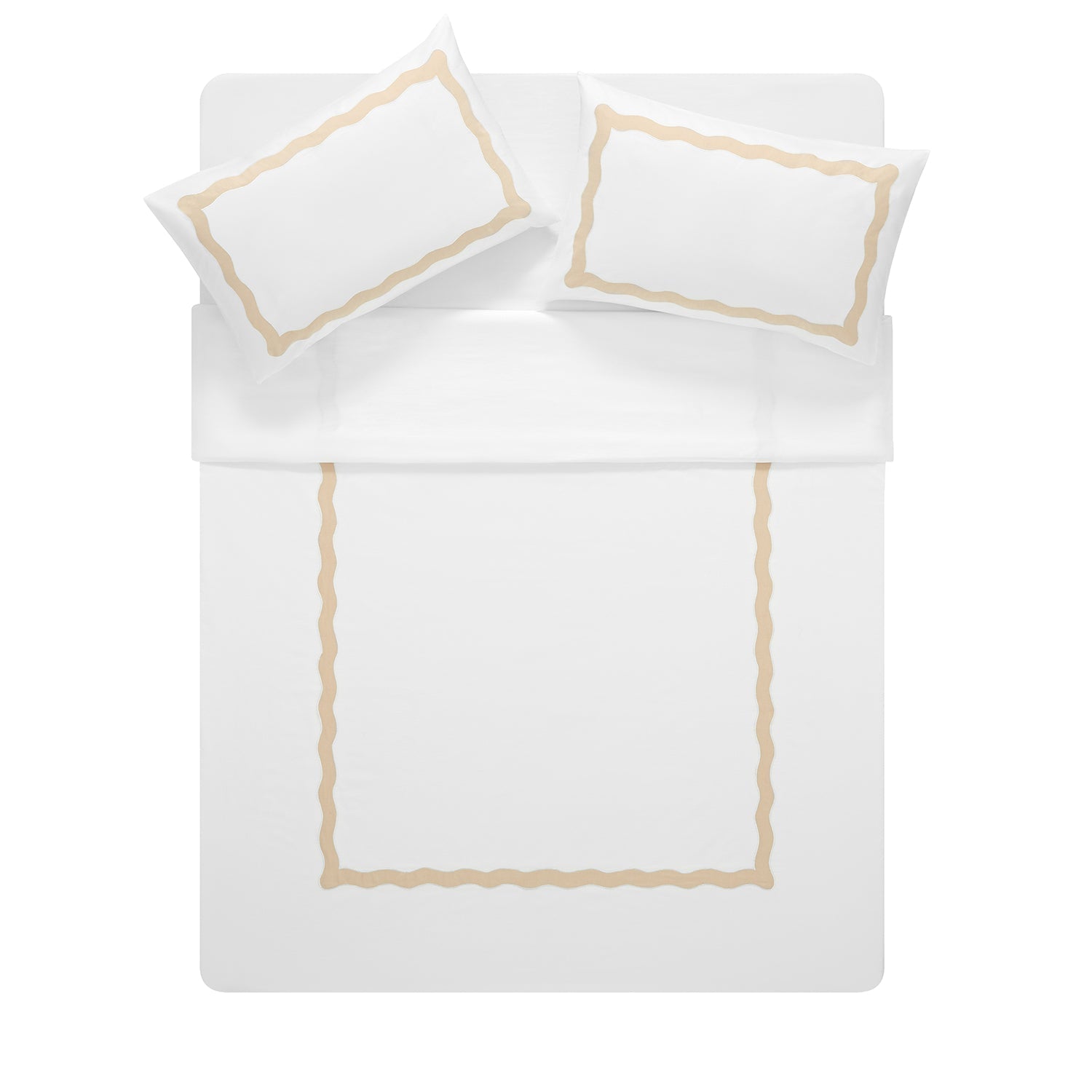 Lucinda Peach Melba Wave 300 Thread Count Cotton Percale Duvet Set