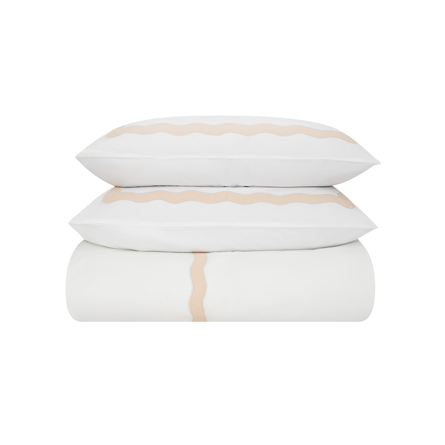 Lucinda Peach Melba Wave 300 Thread Count Cotton Percale Duvet Set