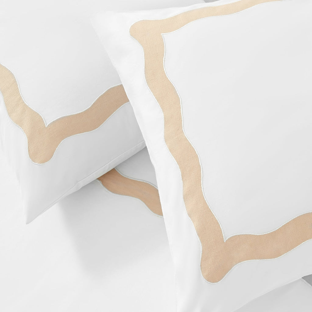 Lucinda Peach Melba Wave 300 Thread Count Cotton Percale Duvet Set