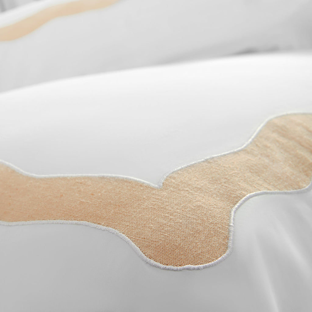 Lucinda Peach Melba Wave 300 Thread Count Cotton Percale Duvet Set