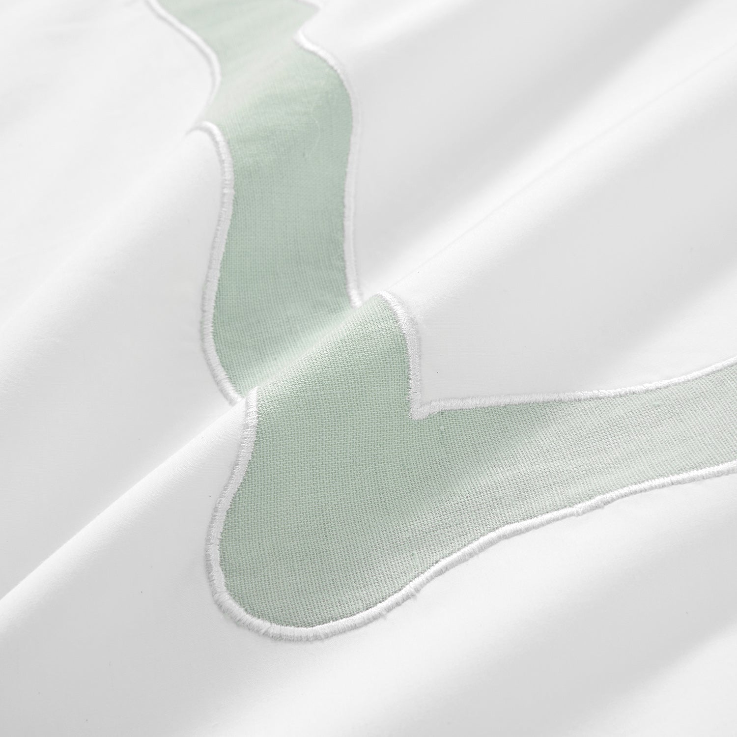 Lucinda Seafoam Green Wave 300 Thread Count Cotton Percale Duvet Set