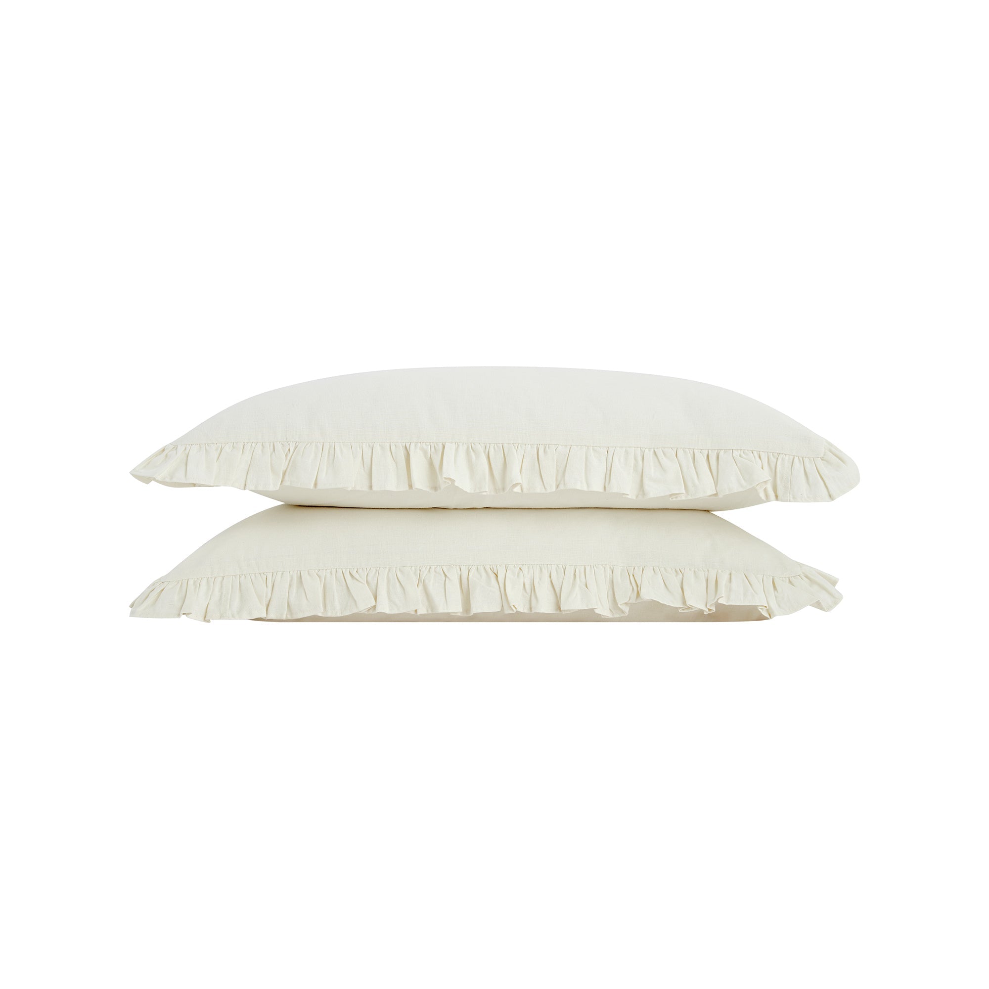 Matilda Cream Ruffle Linen Blend Duvet Set