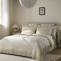 Matilda Cream Ruffle Linen Blend Duvet Set