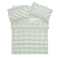 Matilda Sage Green Gingham Ruffle Linen Blend Duvet Set
