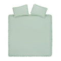 Matilda Seafoam Green Ruffle Linen Blend Duvet Set