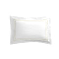 Belvedere Champagne Gold Cord Embroidered 300 Thread Count Cotton Percale Oxford Pillowcases - Pair