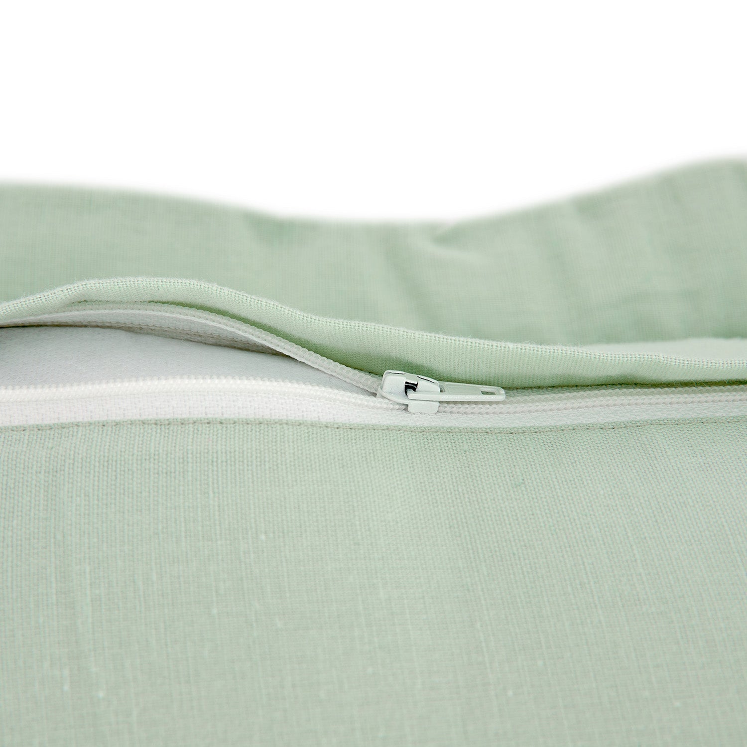 Elodie Seafoam Green Floral Embroidered Quilted Linen Blend Continental Square Pillowcases - Pair