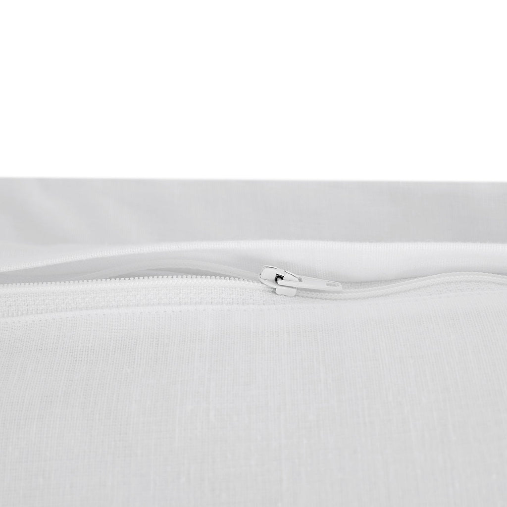 Esmeralda White Floral Embroidered Quilted Linen Blend Continental Square Pillowcases - Pair