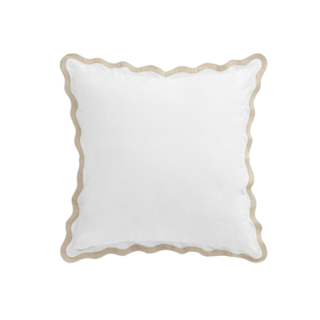 Lucinda Natural Wave 300 Thread Count Cotton Percale Continental Square Pillowcases - Pair