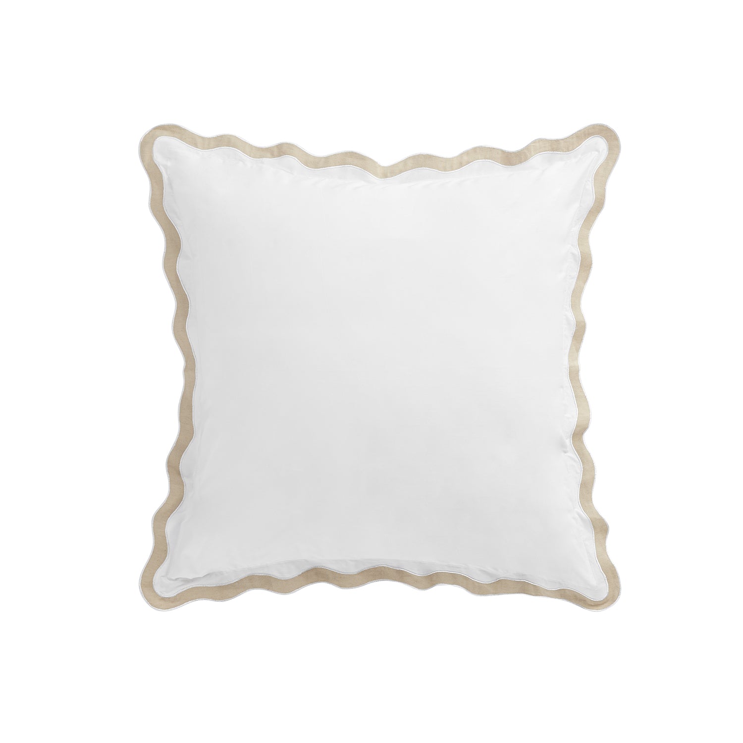 Lucinda Natural Wave 300 Thread Count Cotton Percale Continental Square Pillowcases - Pair