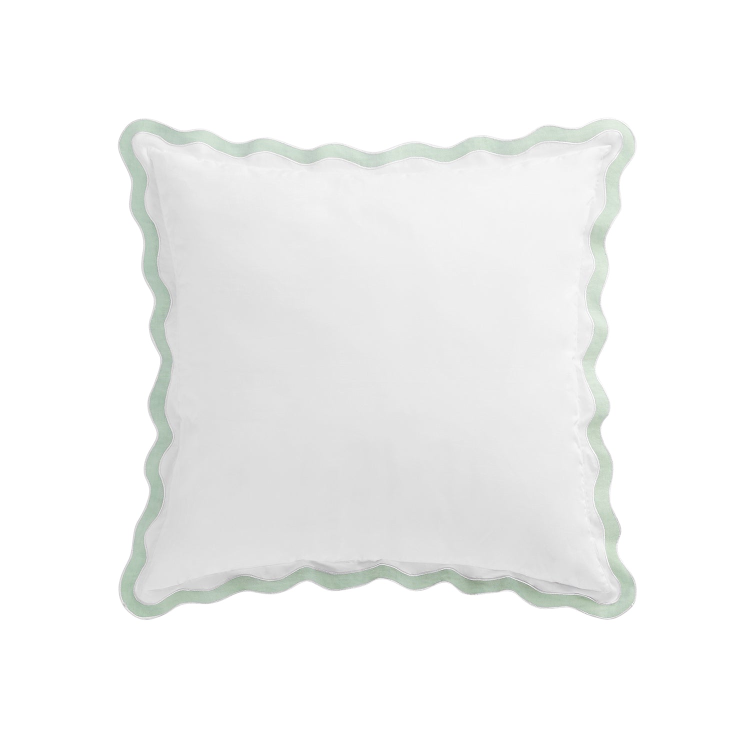 Lucinda Seafoam Green Wave 300 Thread Count Cotton Percale Continental Square Pillowcases - Pair