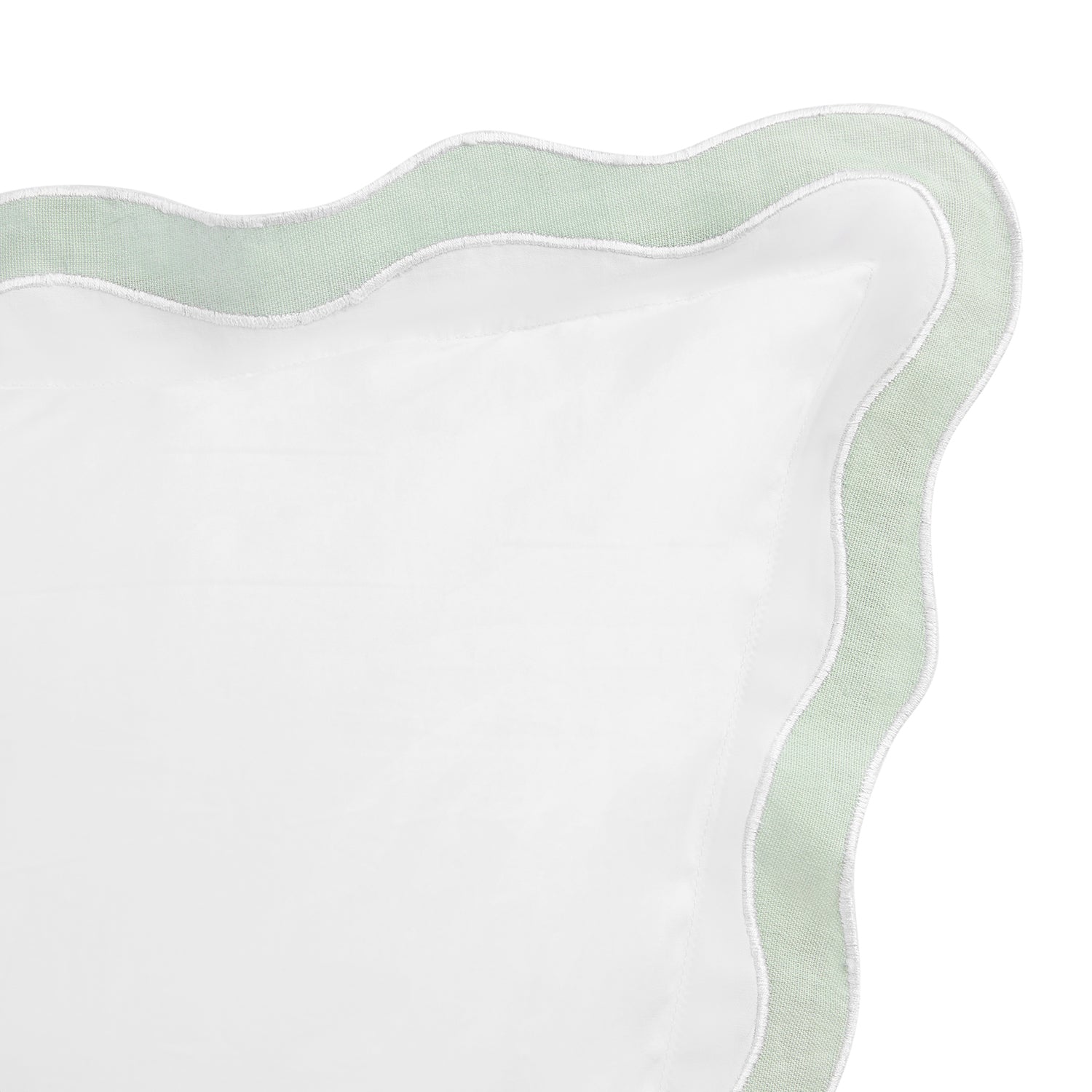 Lucinda Seafoam Green Wave 300 Thread Count Cotton Percale Continental Square Pillowcases - Pair