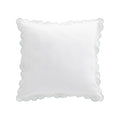 Margot Pistachio Green Embroidered Scallop 300 Thread Count Cotton Percale Continental Square Pillowcases - Pair