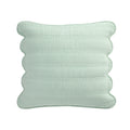 Matilda Seafoam Green Scallop Quilted Linen Blend Continental Square Pillowcases - Pair