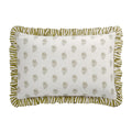 Darcy Floral Olive Green Ruffle Linen Blend Pillowcases - Pair