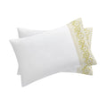 Jasmina White Floral Embroidered 300 Thread Count Cotton Percale Regular Pillowcases - Pair