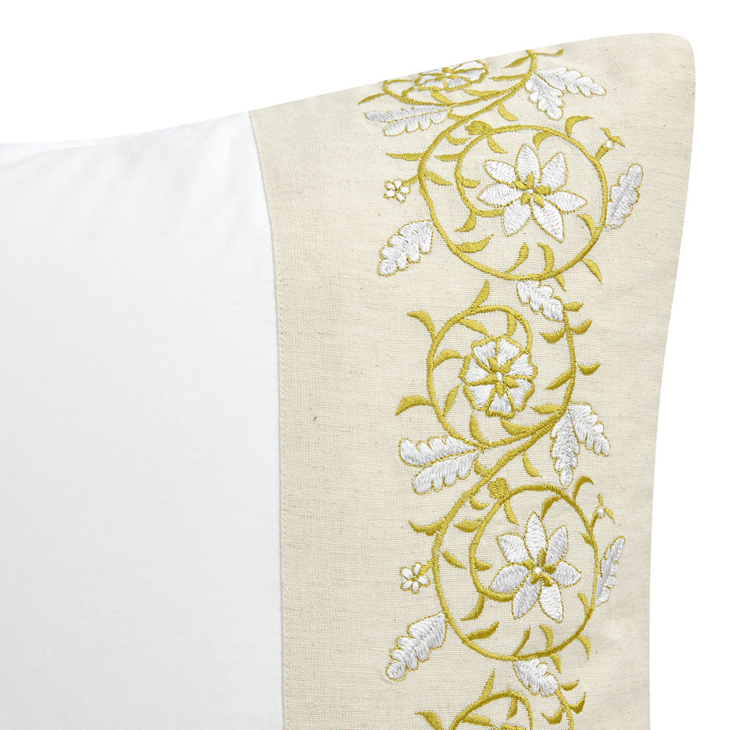 Jasmina White Floral Embroidered 300 Thread Count Cotton Percale Regular Pillowcases - Pair