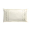Gabrielle Ivory Leaf Embroidered 600 Thread Count Cotton Sateen King Size Oxford Pillowcases - Pair