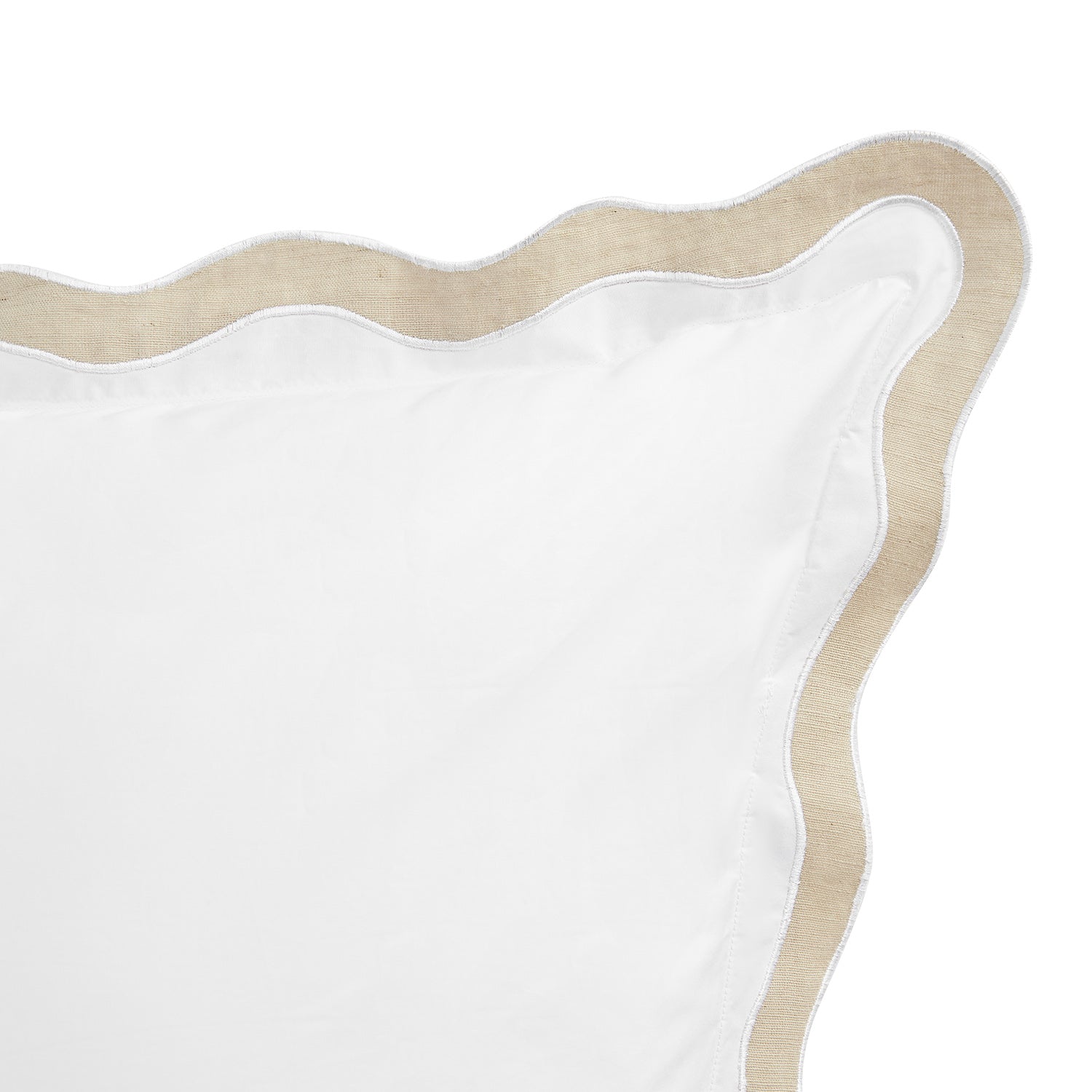 Lucinda Natural Wave 300 Thread Count Cotton Percale King Size Pillowcases - Pair