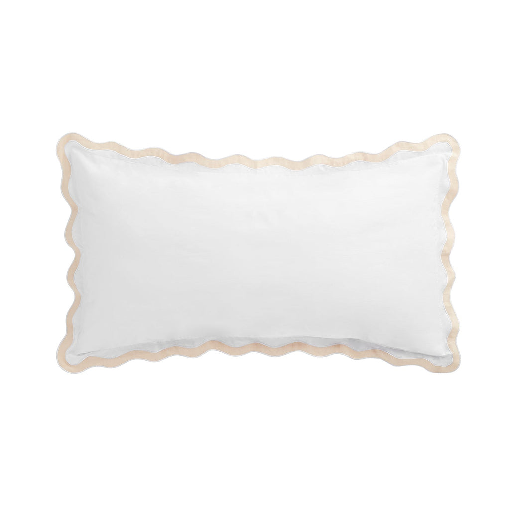 Lucinda Peach Melba Wave 300 Thread Count Cotton Percale King Size Pillowcases - Pair