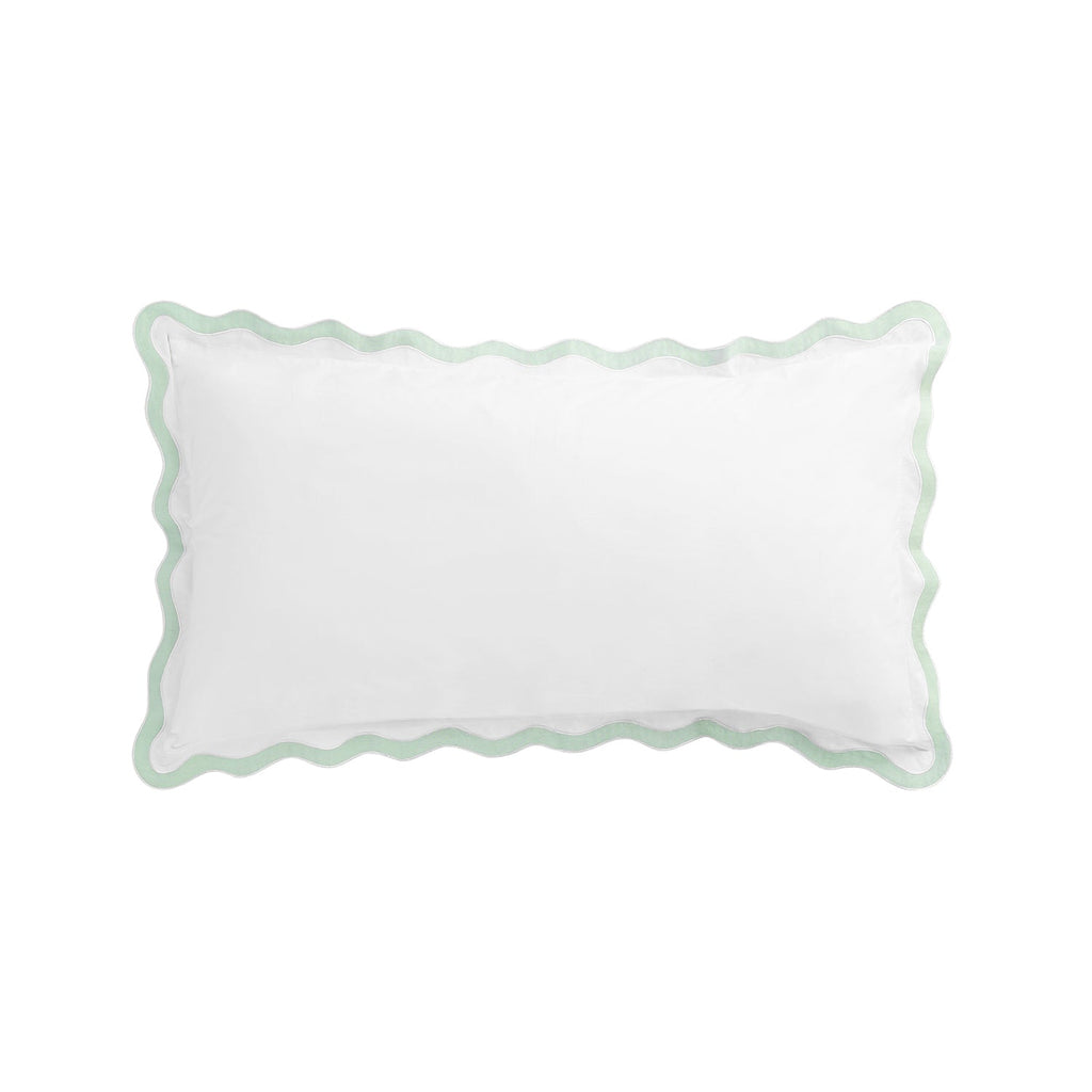 Lucinda Seafoam Green Wave 300 Thread Count Cotton Percale King Size Pillowcases - Pair