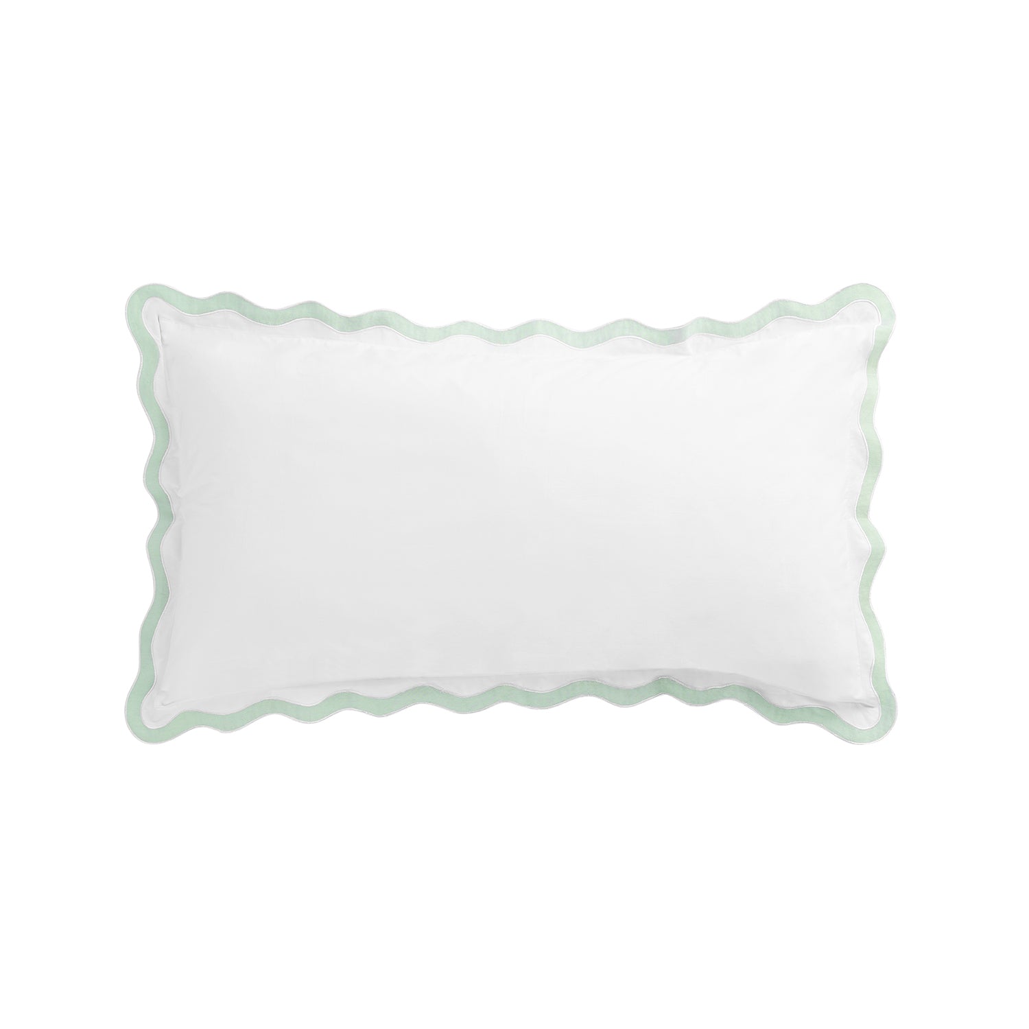 Lucinda Seafoam Green Wave 300 Thread Count Cotton Percale King Size Pillowcases - Pair