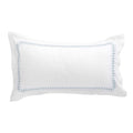 Milano Air Force Blue Knot Embroidered 600 Thread Count Cotton Sateen King Size Oxford Pillowcases - Pair