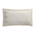 Meadow Cream Sprig Embroidered Linen Blend King Size Oxford Pillowcases - Pair