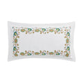 Flora & Fauna White Jacobean Floral Embroidered 300 Thread Count Cotton Percale King Size Oxford Pillowcases - Pair