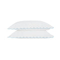 Margot Bluebell Blue Embroidered Scallop 300 Thread Count Cotton Percale Pillowcases - Pair