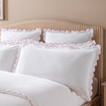 Margot Rose Pink Embroidered Scallop 300 Thread Count Cotton Percale Pillowcases - Pair