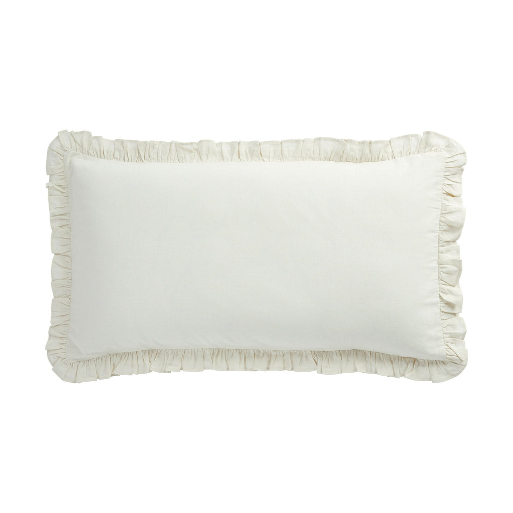 Matilda Cream Ruffle Linen Blend Pillowcases - Pair
