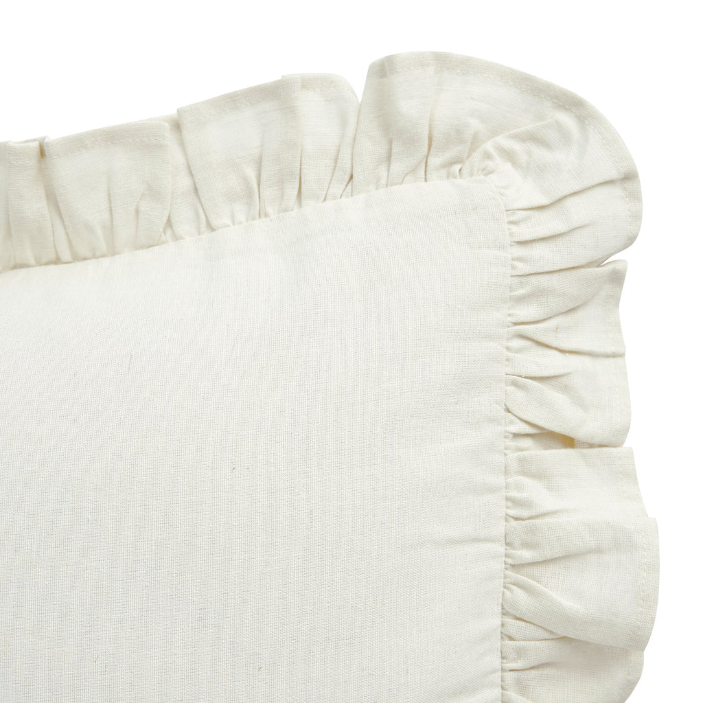 Matilda Cream Ruffle Linen Blend Pillowcases - Pair