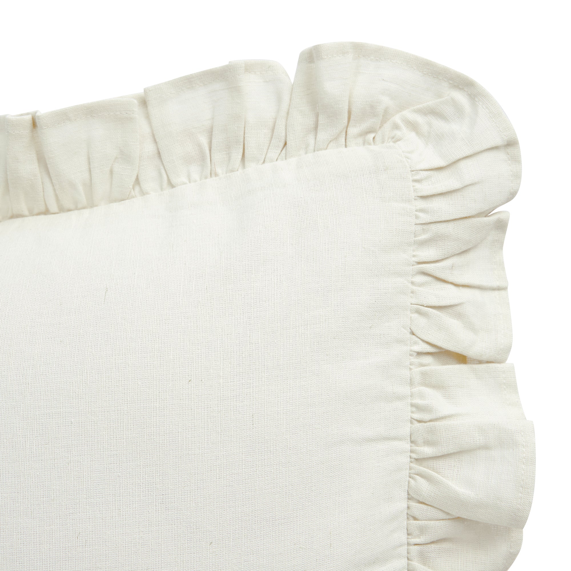 Matilda Cream Ruffle Linen Blend Pillowcases - Pair