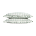 Matilda Sage Green Gingham Ruffle Linen Blend Pillowcases - Pair