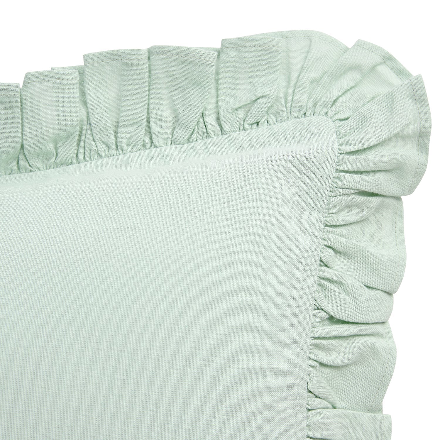 Matilda Seafoam Green Ruffle Linen Blend Pillowcases - Pair